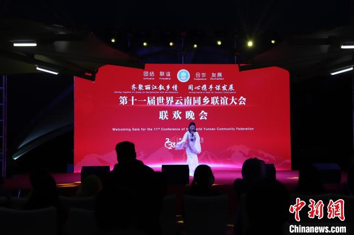圖為第十一屆世界云南同鄉(xiāng)聯(lián)誼大會舉辦聯(lián)歡晚會?！〈抻澜?攝