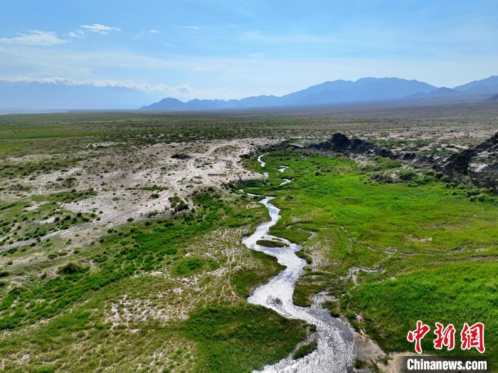 圖為航拍都蘭湖國家濕地公園綠意盎然?！∑钤鲚?攝